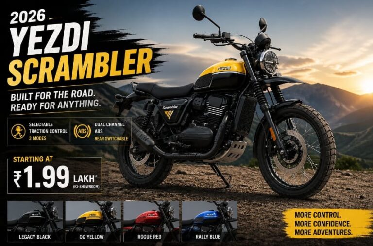 2026 Yezdi Scrambler Launched in India at ₹1.99 Lakh